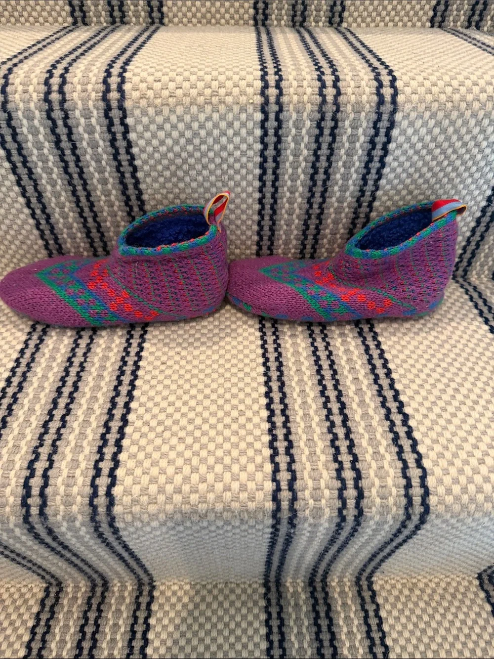 Bombas Youth Gripper Slippers Y1 Purple Fair Isle